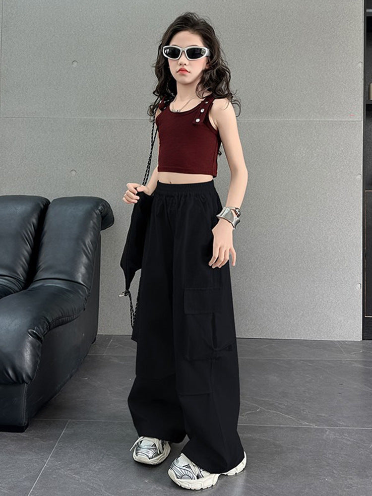 Children's Casual Fashion Clothing Overalls Loose Western Children's Pants