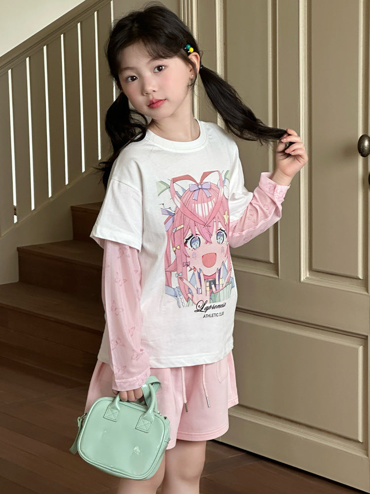 Children's Summer Casual Sports Shorts Western Style Solid Color Loose-fitting Lightweight Children's Pants
