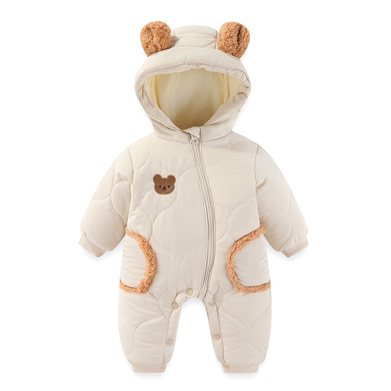Thickened Warm Jumpsuit Born Woven Romper Toddler Outwear Jumpsuit, Climbing Suit