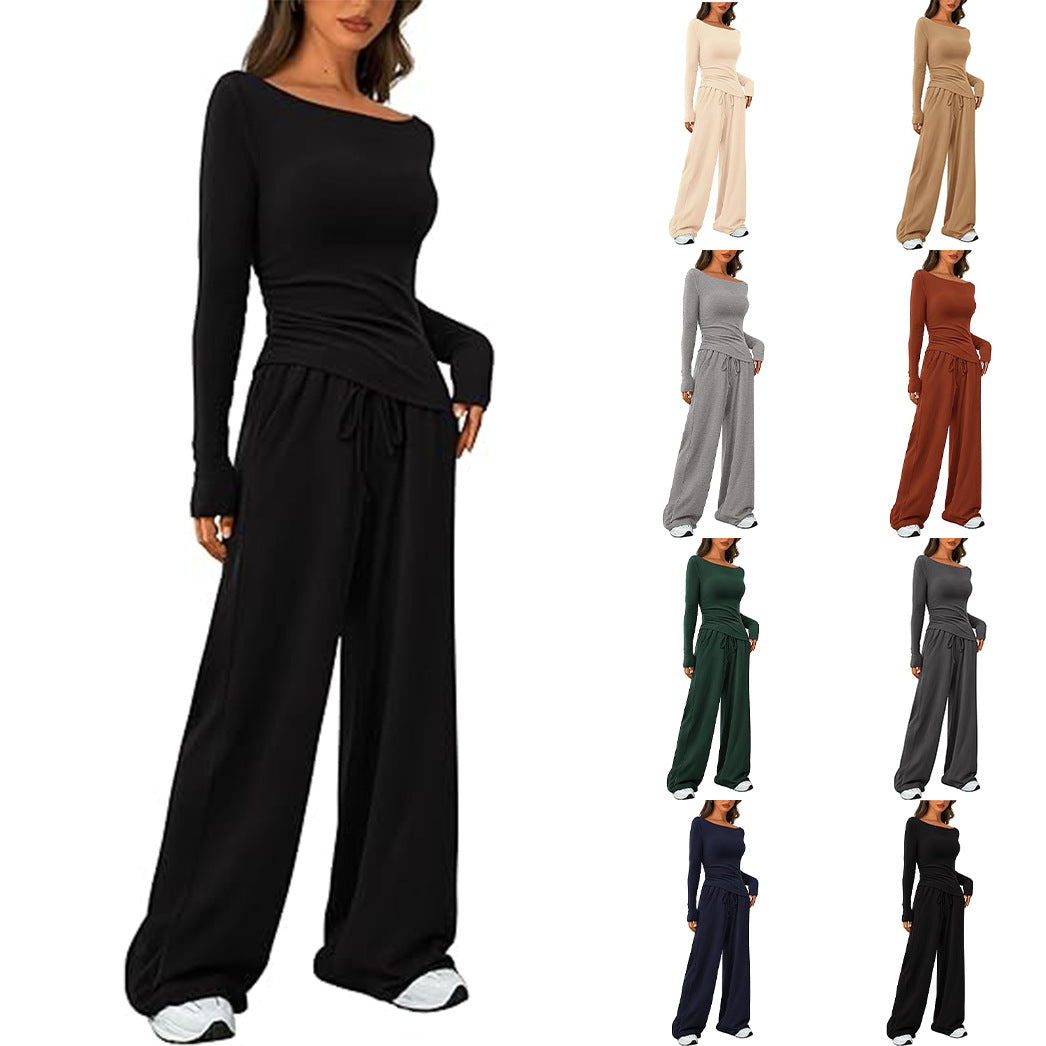 Fashion Unique Spring Asymmetric T-shirt Sportswear Fashion Casual Suit