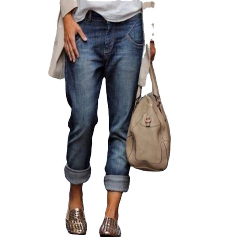 Women's Straight Fashion Winter Wild Half-length Urban Pants