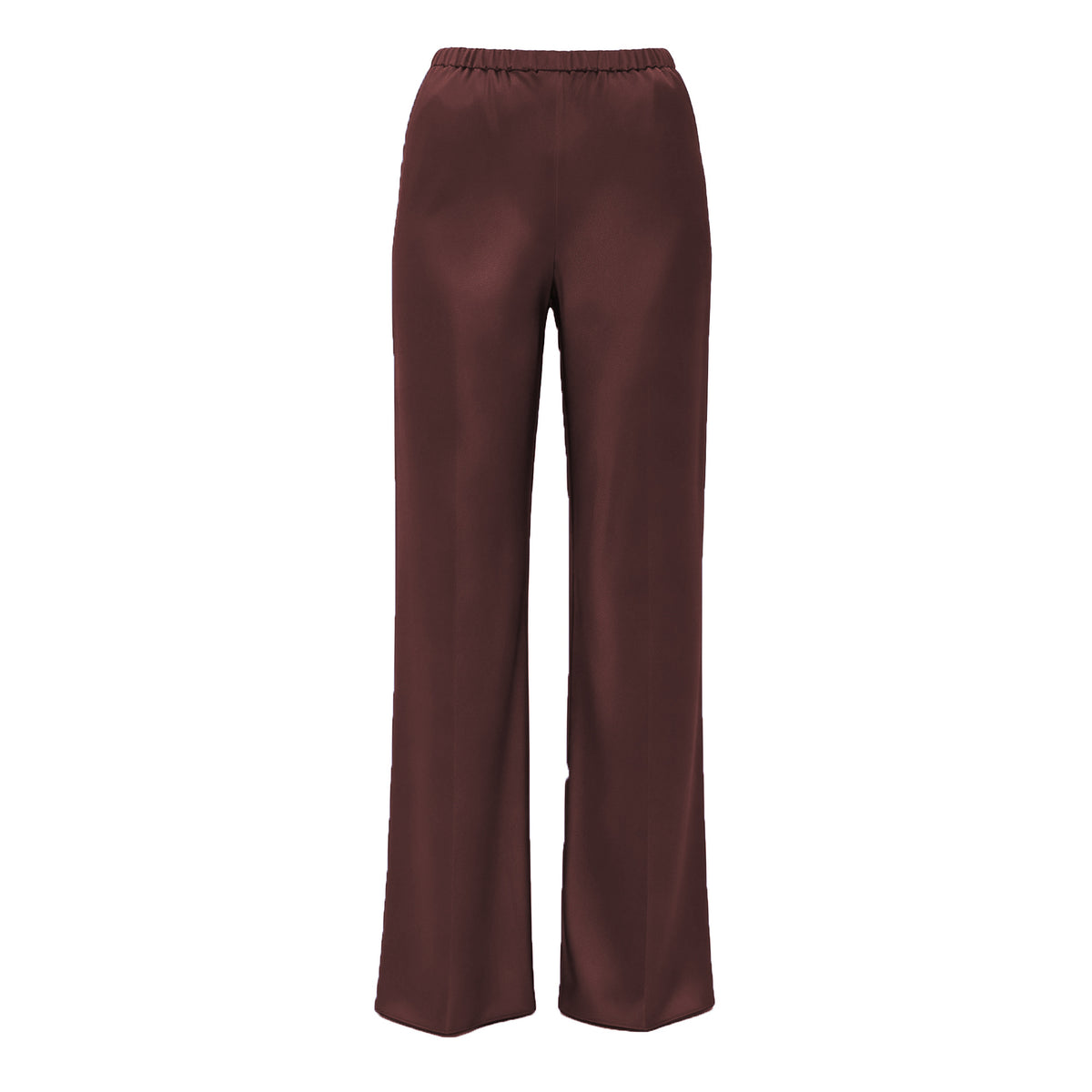 Women's Satin Boutique High Waist Elastic Drape Solid Casual Pants