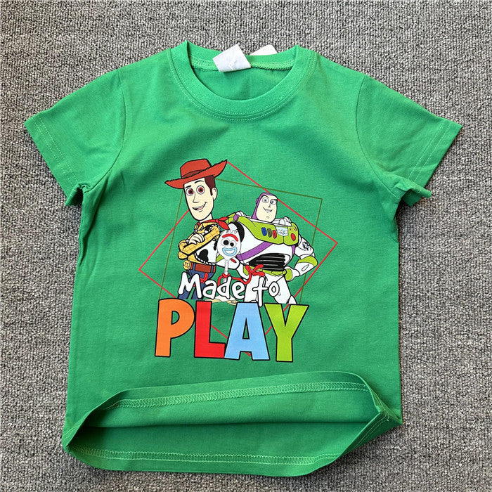 Children's Single Summer Toy Mobilization Series Short-sleeved Children's T-shirt