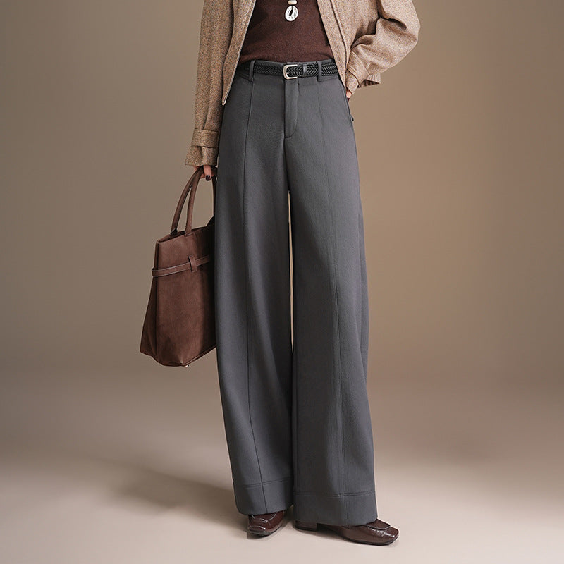 Women's Dark Gray Female Trousers Autumn Elegant Casual Pants