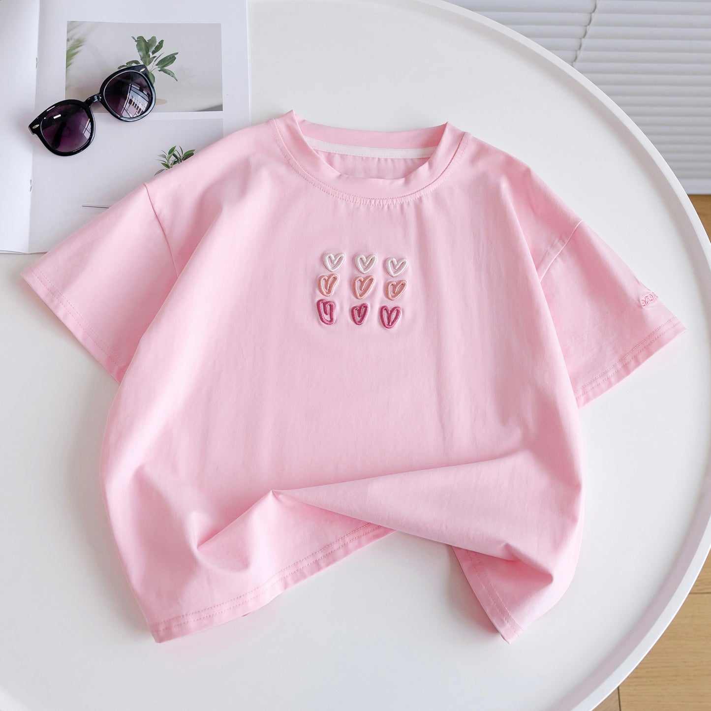 Children's Short Sleeve Summer Pure Cotton Teenager Clothing Medium Large Little Children's T-shirt