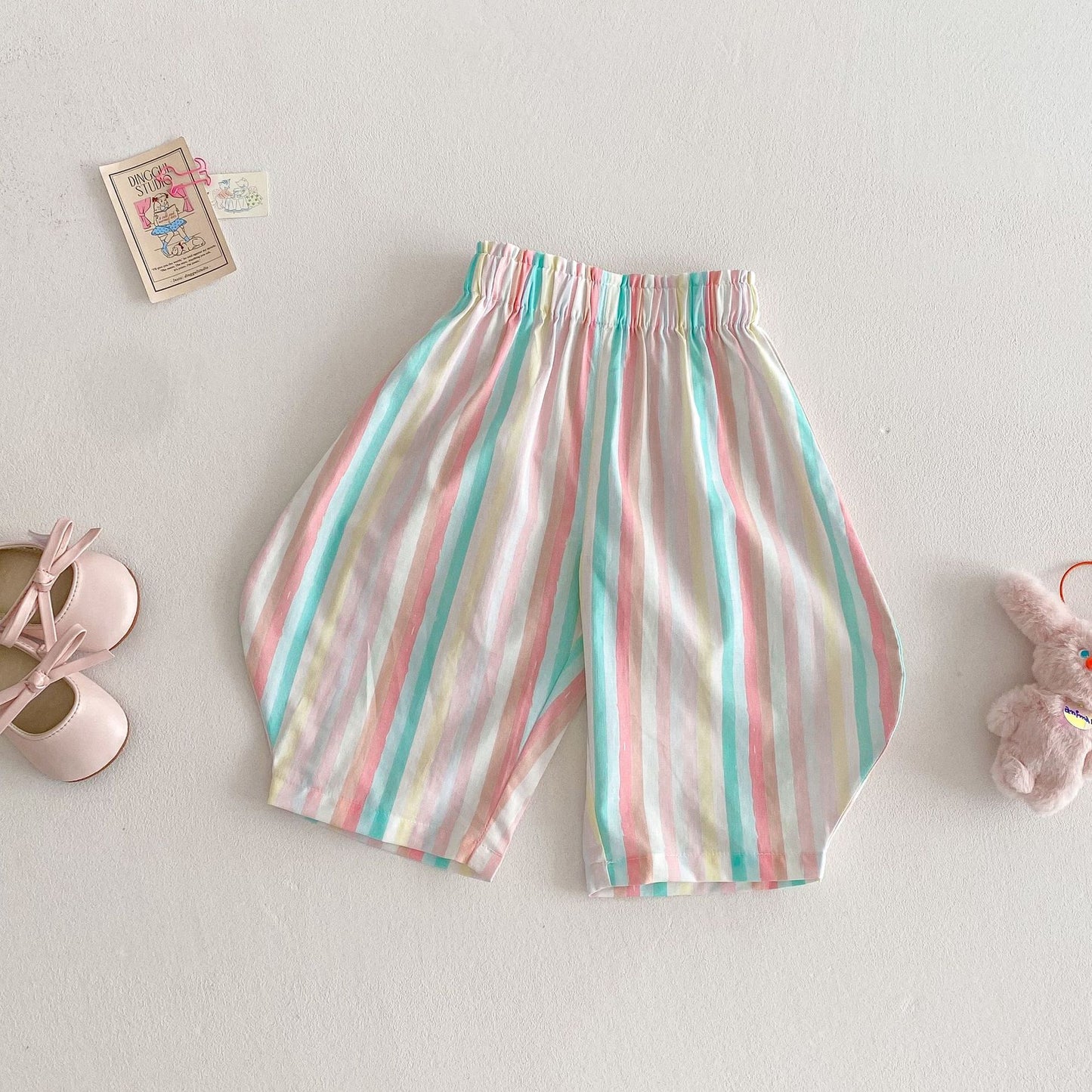 Children's Right Summer Western Style Striped Floral Children's Pants