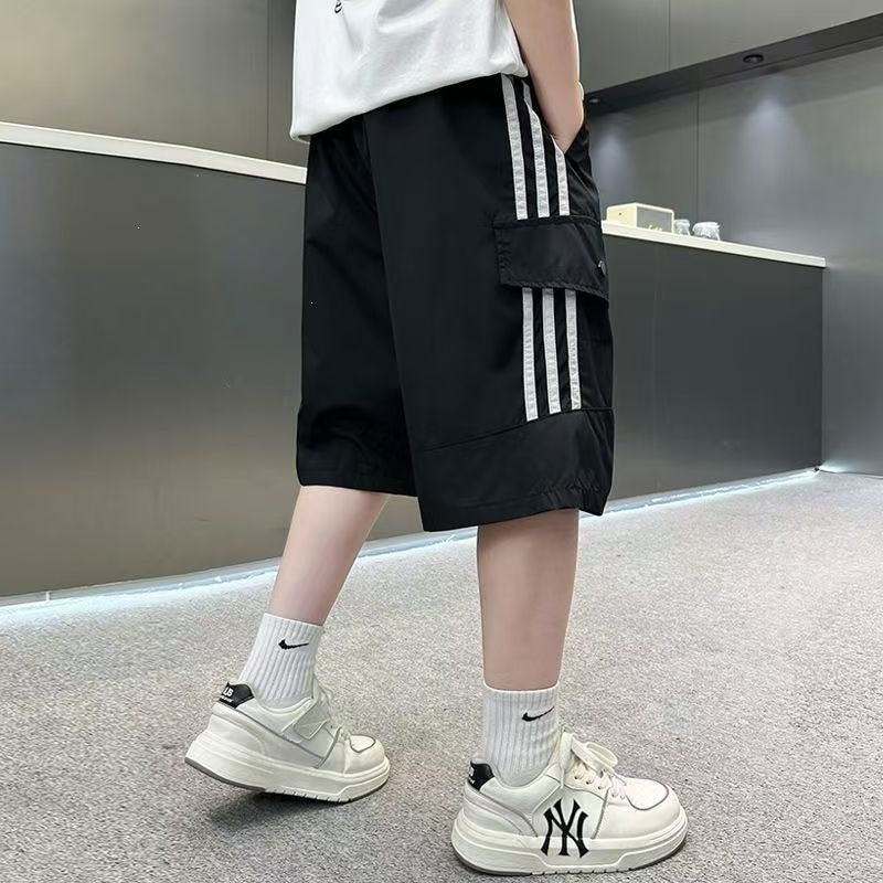 Children's Casual Overalls Summer Medium Large Cropped Children's Pants
