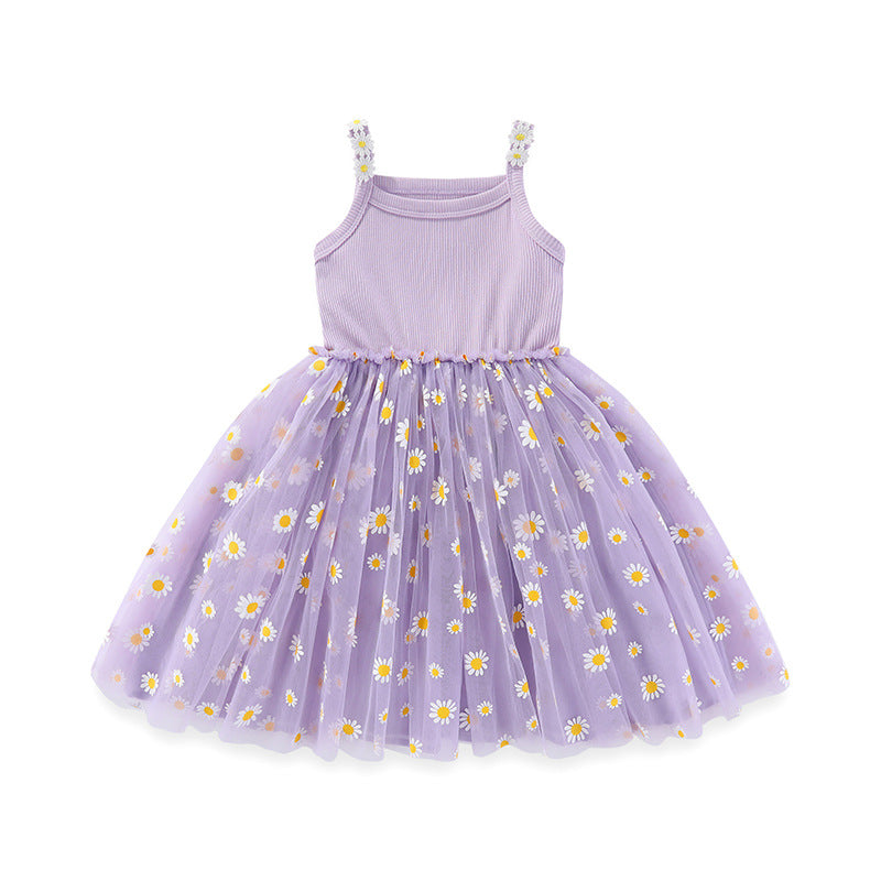 Summer Straps Tulle Skirt Little Daisy Children's Dress