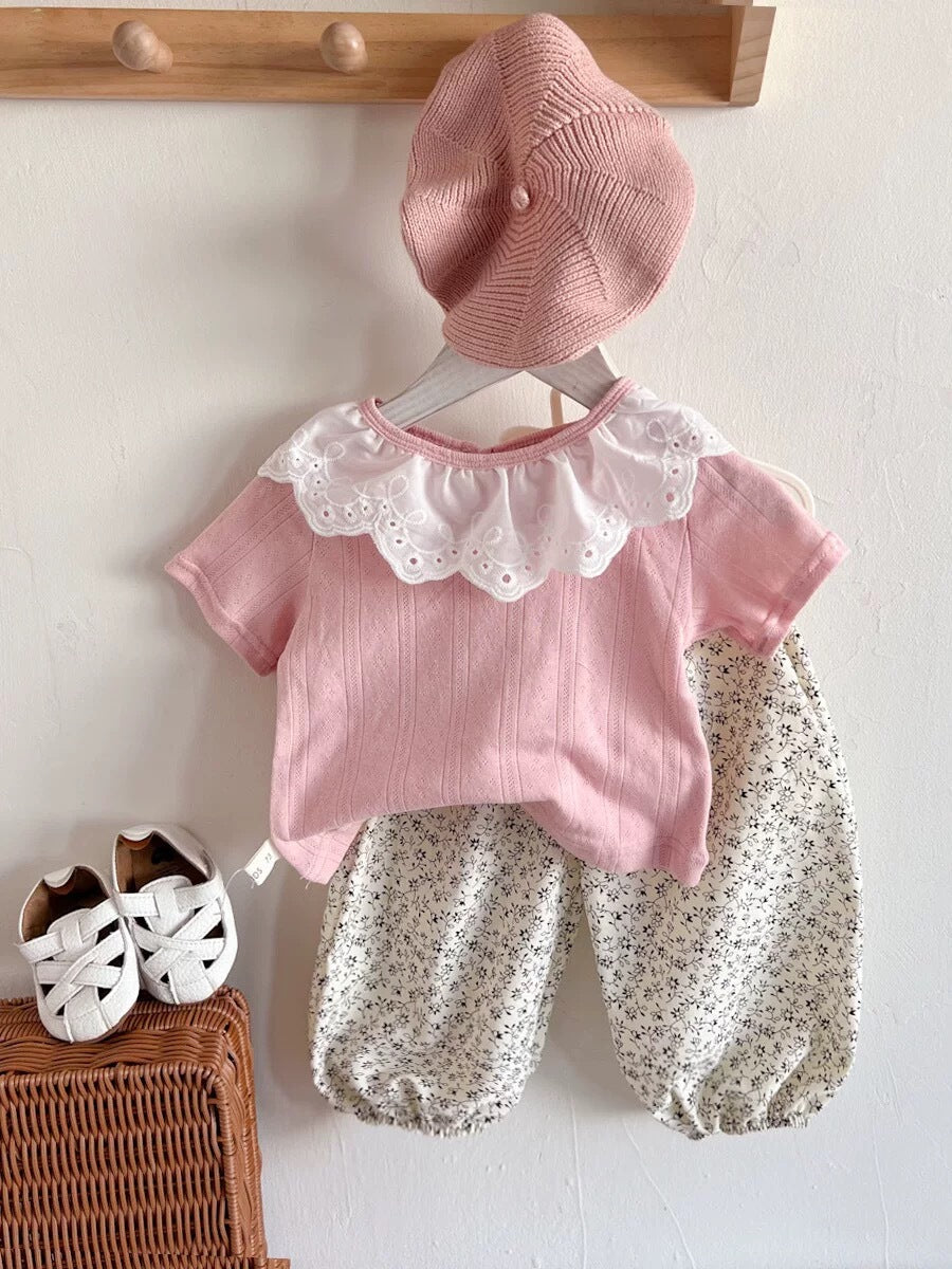 Class T-shirt Pants Summer Cartoon Pure Cotton Dress Thin Versatile Children's Suit