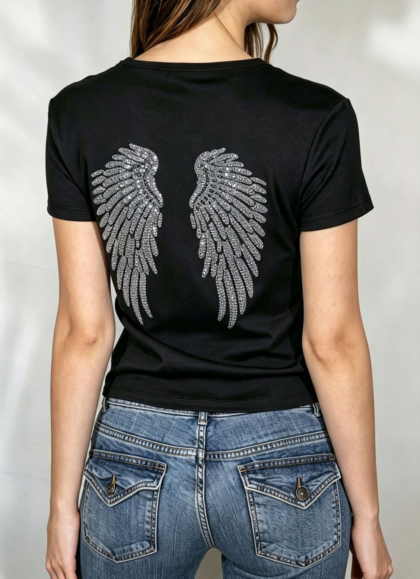 Women's Wings With Paillette Pure Color Fashion Casual Suit