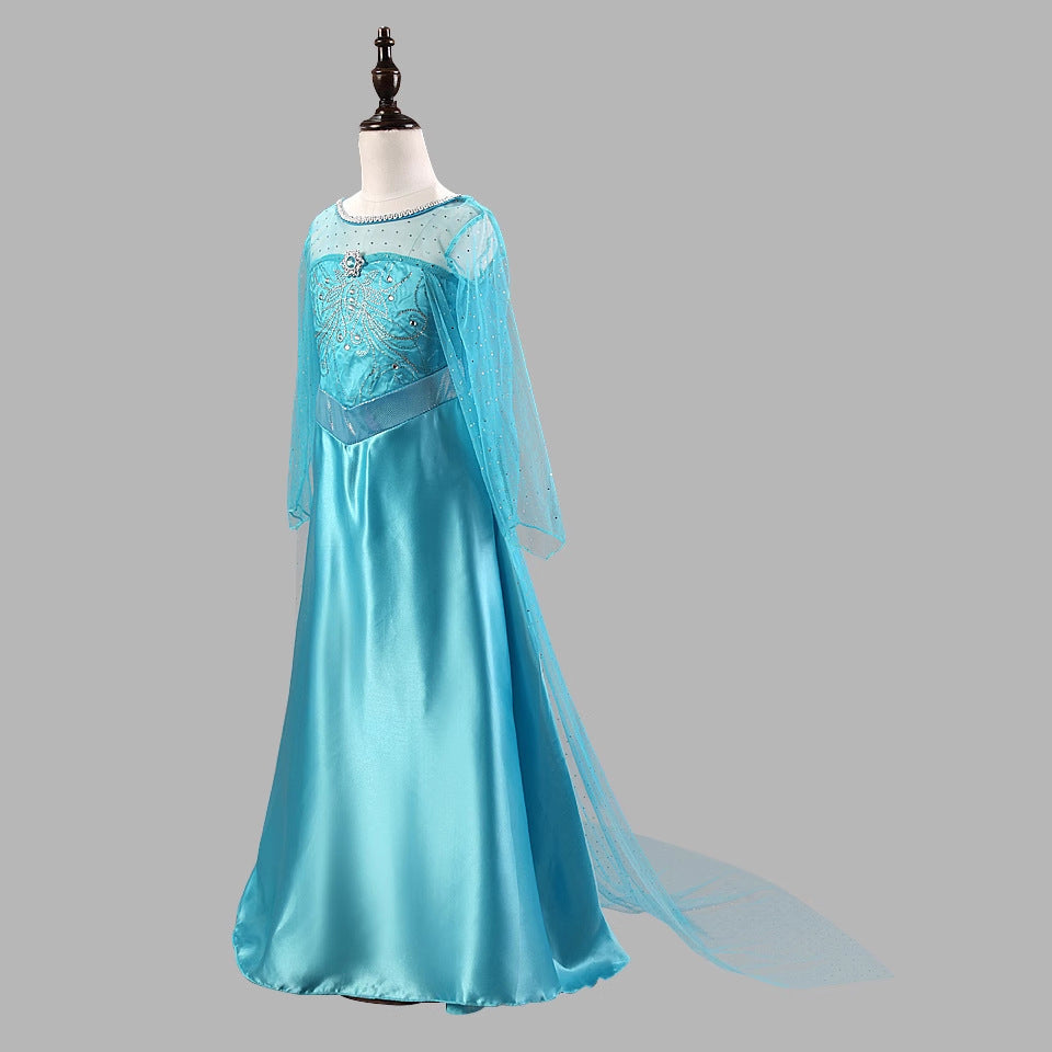 Shirt Frozen Princess Sequined Long Sleeve Children's Dress