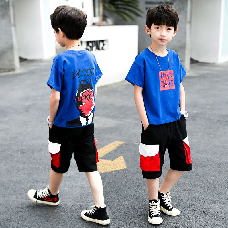 Children's Boy's Clothing Western Style Summer Wear Medium Big Children's Suit