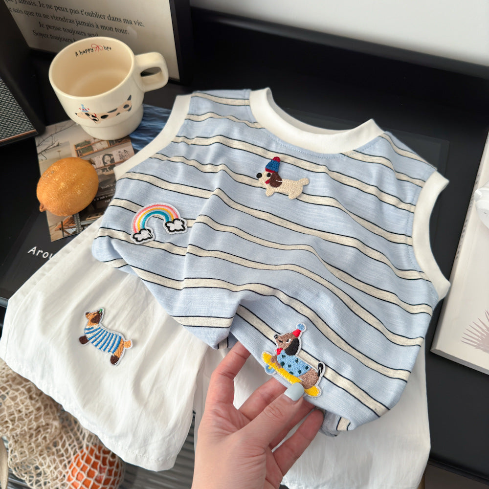 Children's Korean Fashionable Stylish Casual Loose Cartoon Puppy's Children's Suit