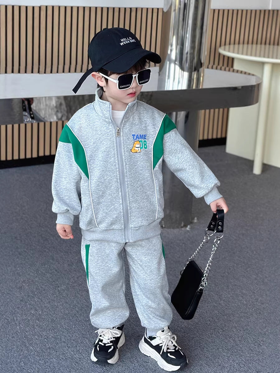 Children's Ruffle Handsome Autumn Clothes Leisure Sports Children's Suit