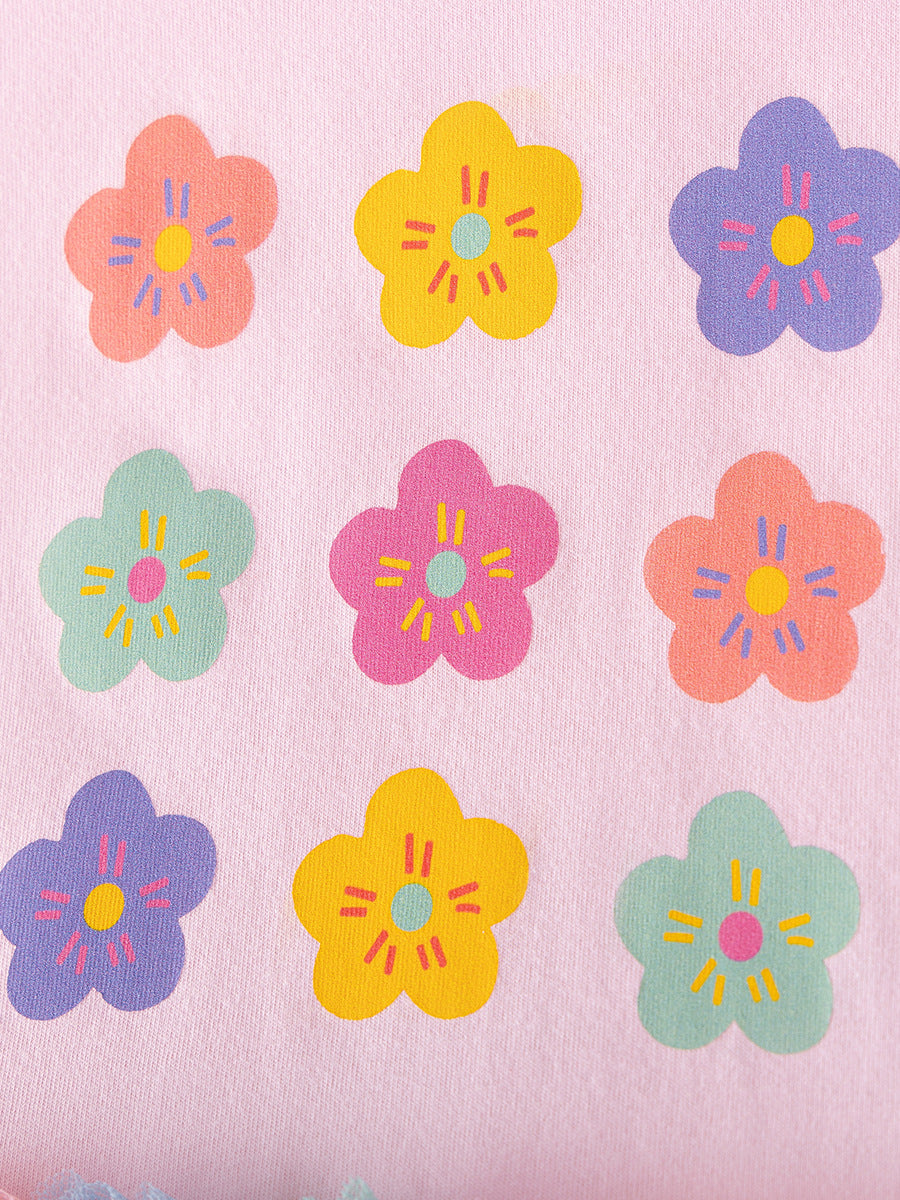 Children's Source Shirt Summer Cute Flowers Skirt Children's Dress
