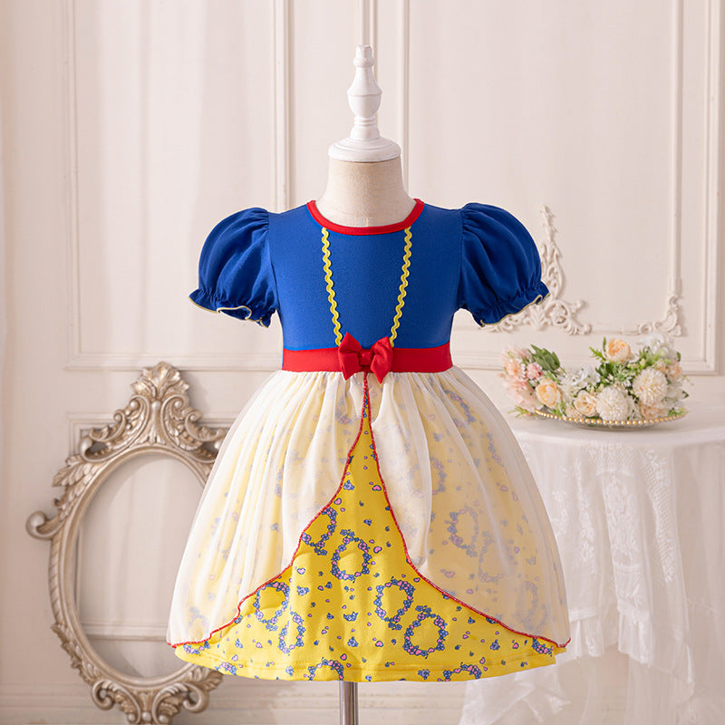 Children's Single Ice Princess Cotton Thin Short-sleeved Children's Dress