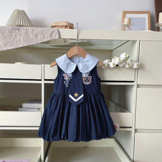 Summer Rabbit Police Officer Bud Little Children's Dress
