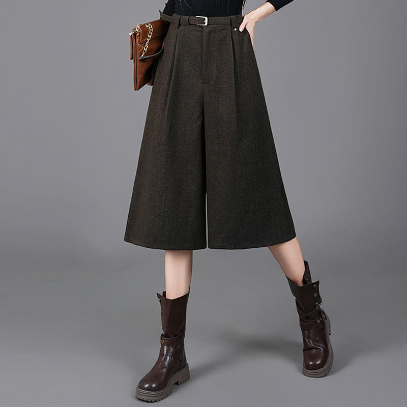 Women's Cropped Popular High Waist Simple Loose Temperament Pants