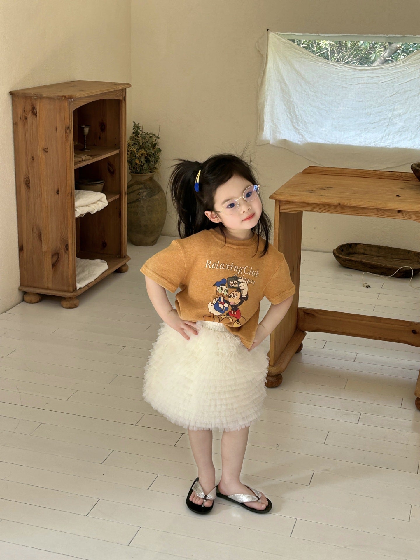 Children's Summer Korean Style Clothing Cartoon Round Neck Short Children's T-shirt