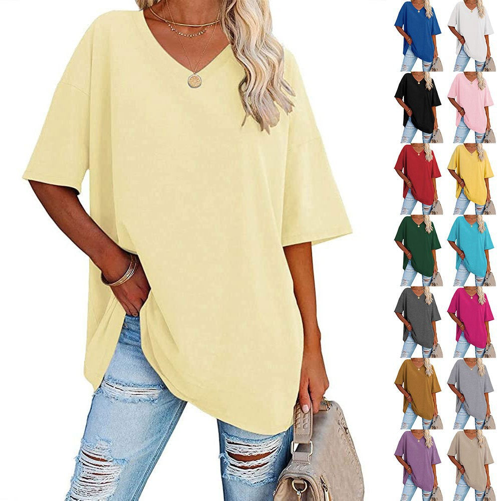 Women's Loose Half Sleeve Cotton Waist Blouses