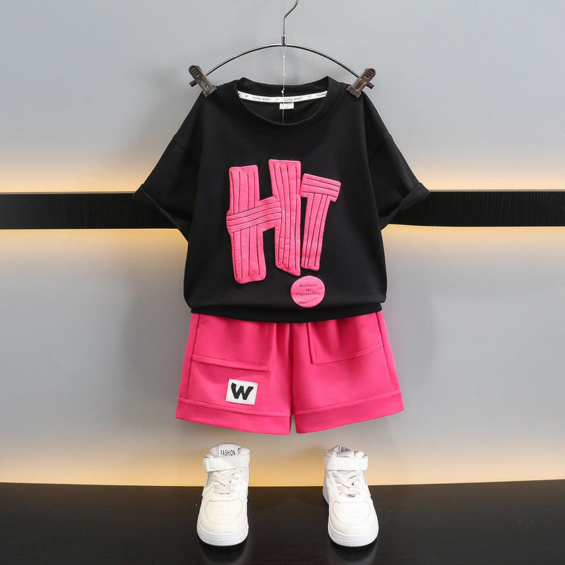 Children's Boys Summer Year Clothes Ruffle Handsome Children's Suit