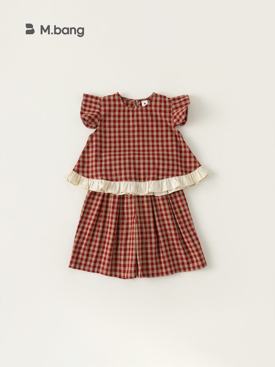 Children's Clothing Summer Flying Sleeves Top Wide Children's Suit