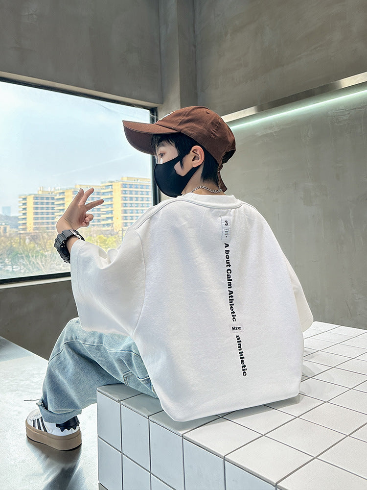 Children's Clothing Boy's Short-sleeved Big Boy Korean Fashion Cool Loose Top Children's T-shirt