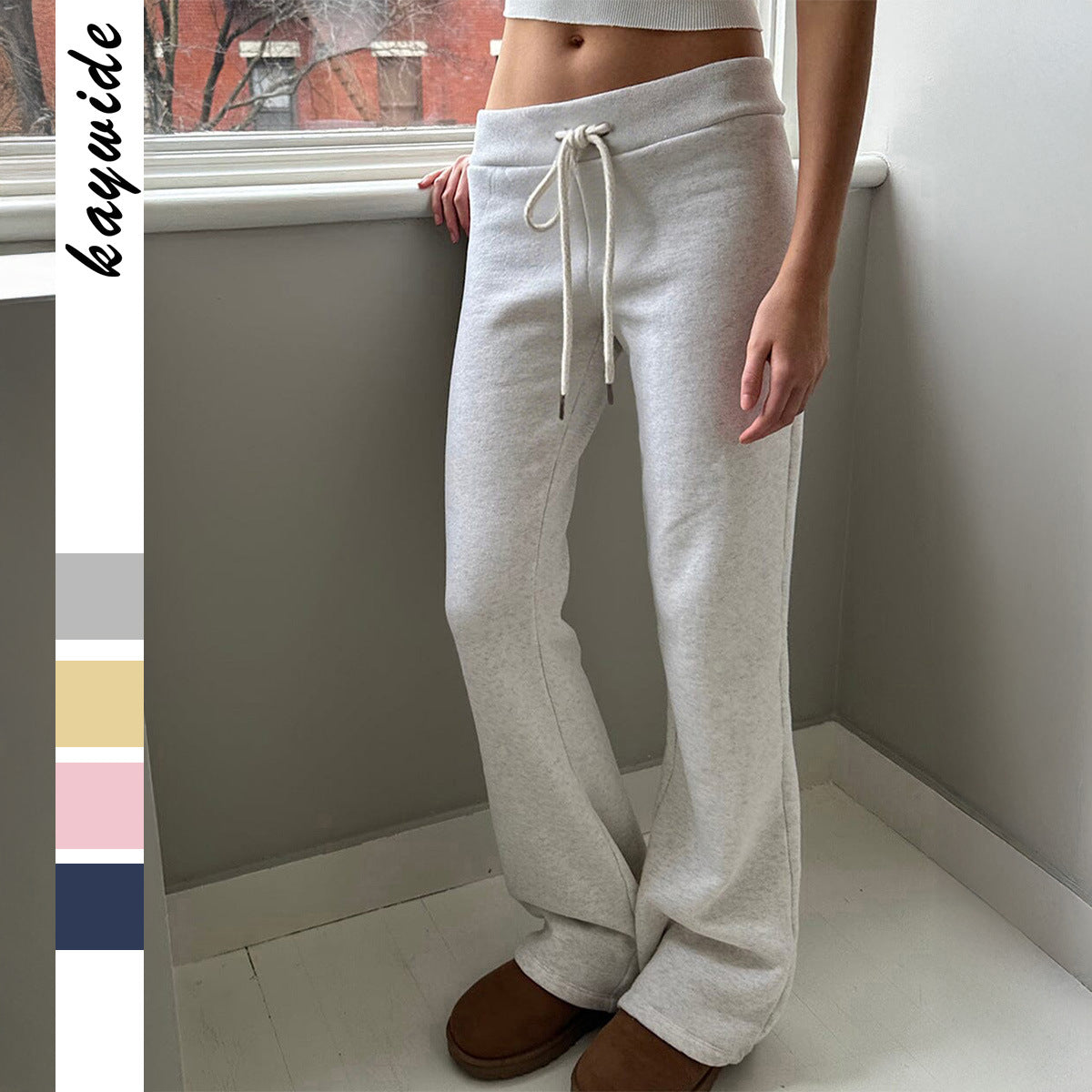 Women's Yoga Sports Solid Color Drawstring Trousers Clothing
