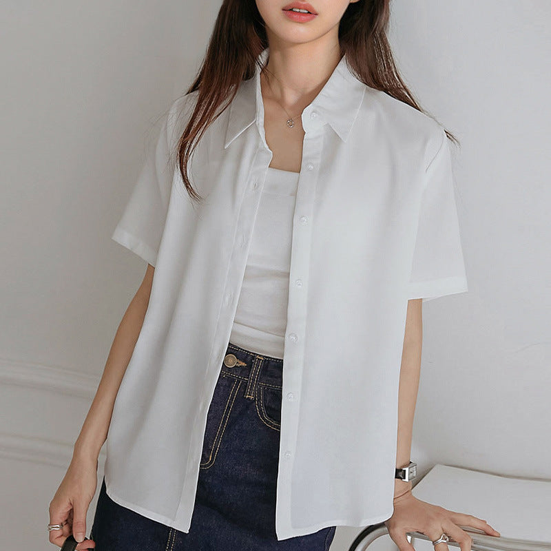 Women's Loose Sleeve Shirt Summer Thin Chiffon Quick Blouse