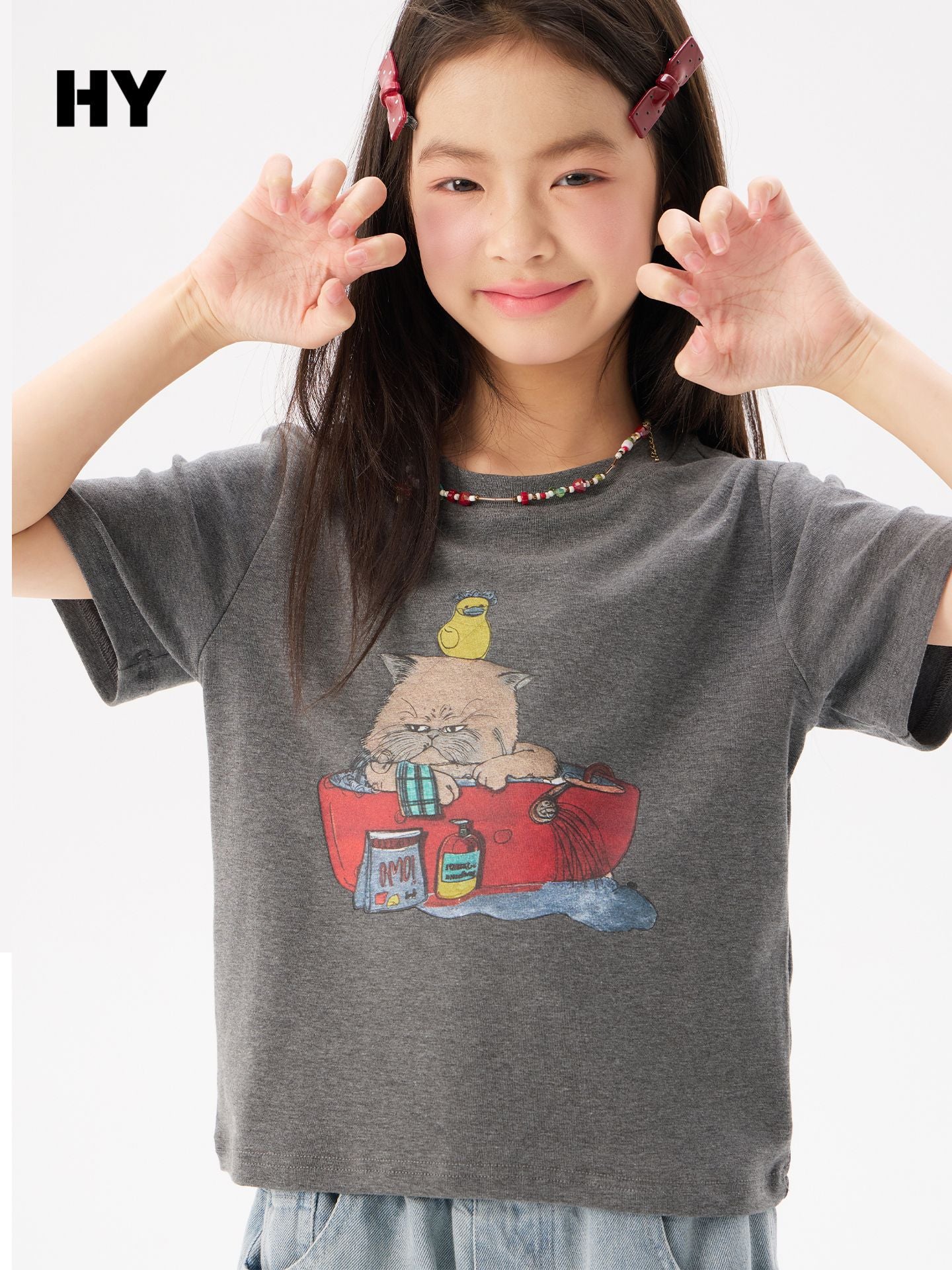 Children's Clothing Short-sleeved Cartoon Print Bottoming Shirt Children's T-shirt