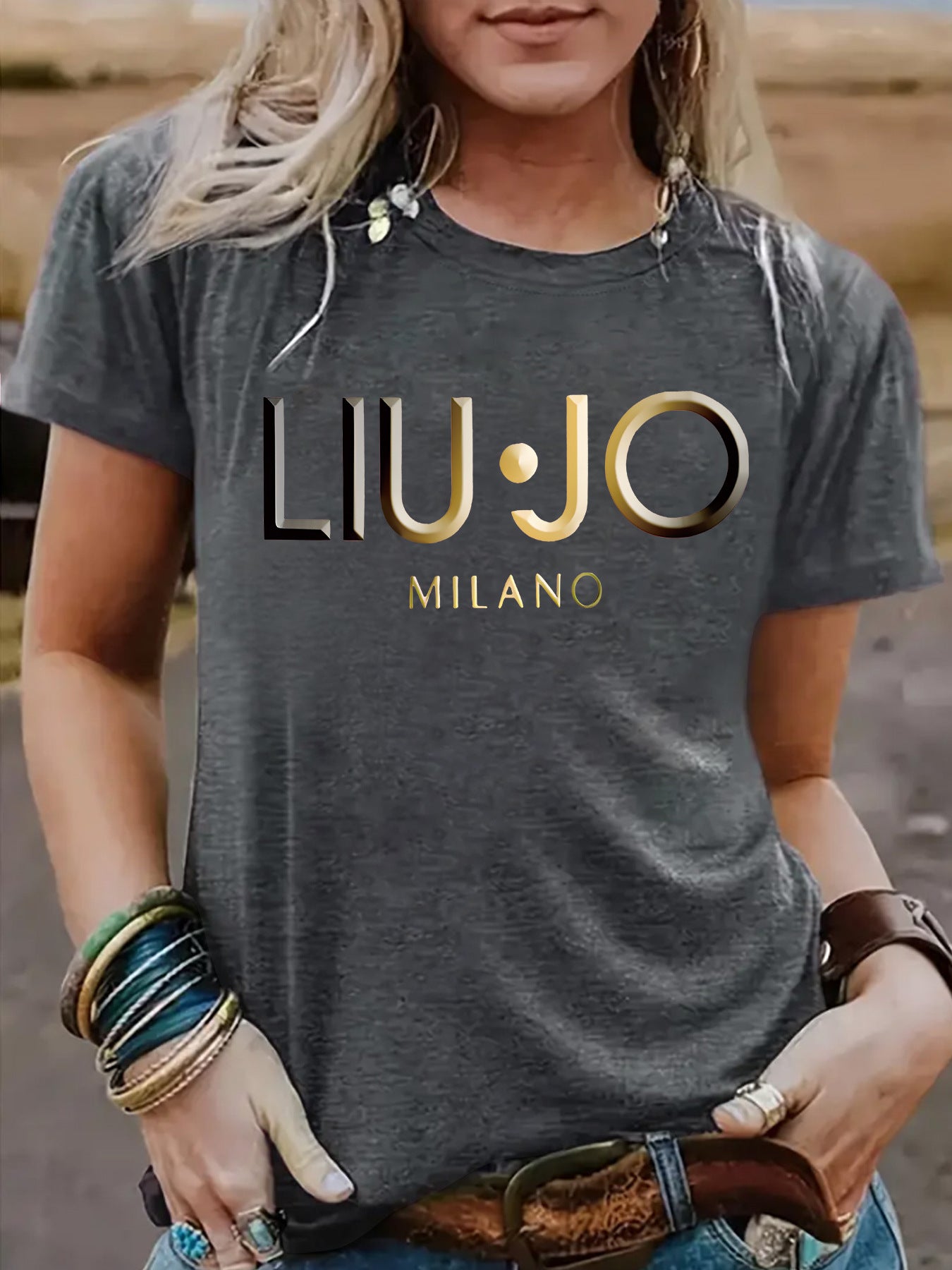 Women's Short-sleeved Slogan Fashion Loose Casual Round Women's T-shirt