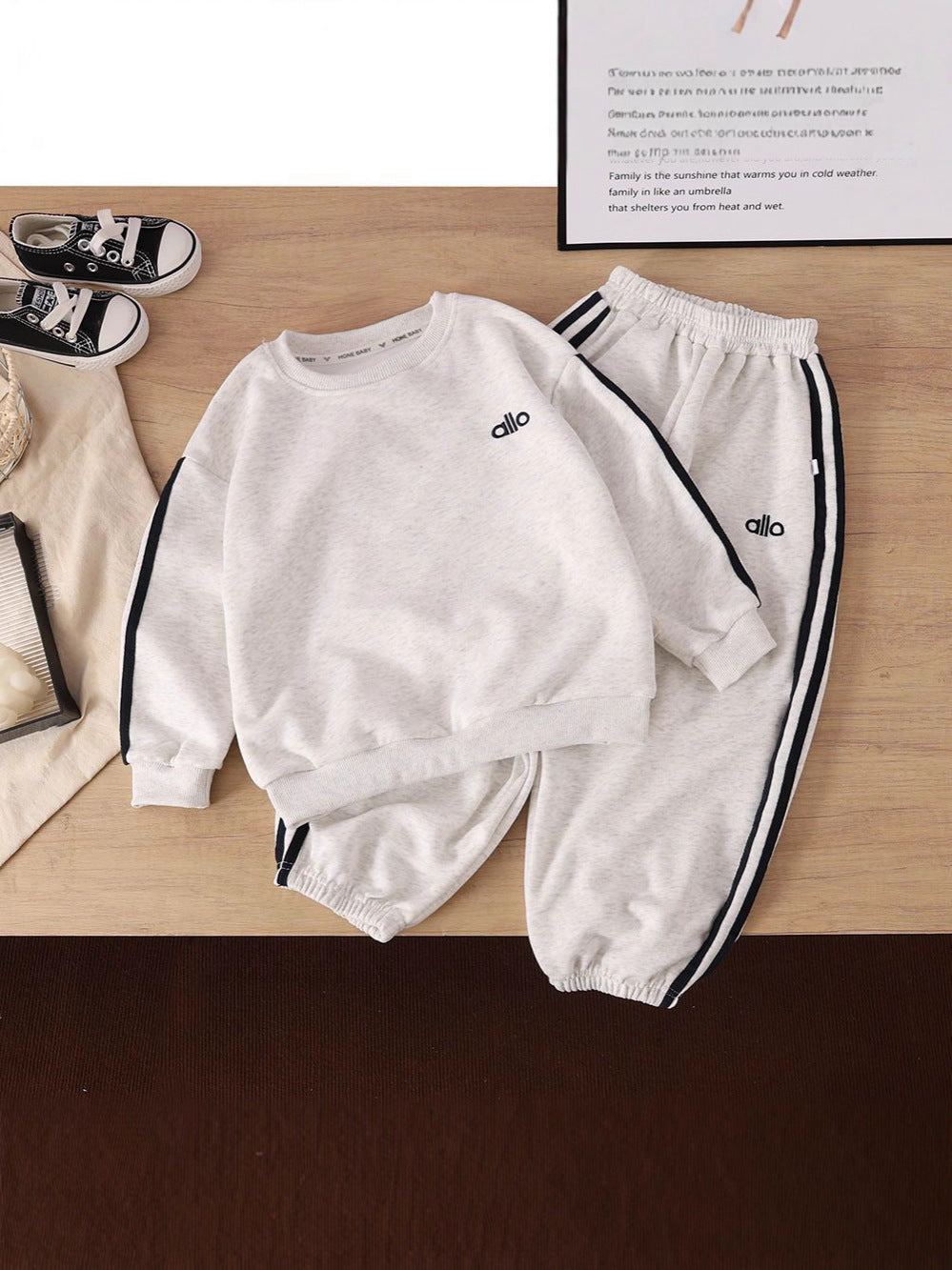 Korean Style Sports Autumn Clothes Medium Big Western Sweater Two-piece Children's Suit
