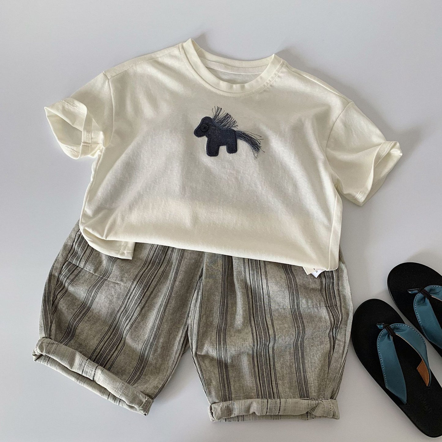 Children's Boy Vertical Stripes Thin Pirate Shorts Boys Loose Casual Children's Pants