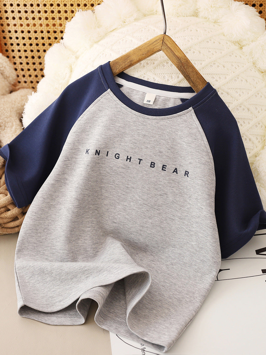 Children's Summer Short-sleeved Color Matching Half-sleeved Medium Children's T-shirt