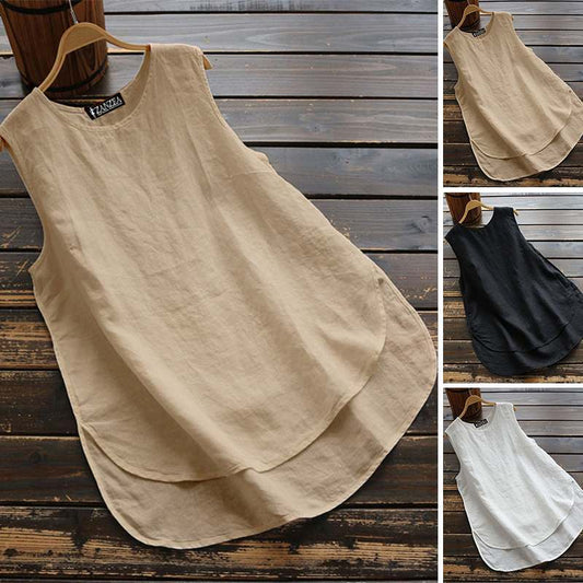 Women's Summer Solid Color Casual Irregular Pullover Small Vest/suspenders/tube Top