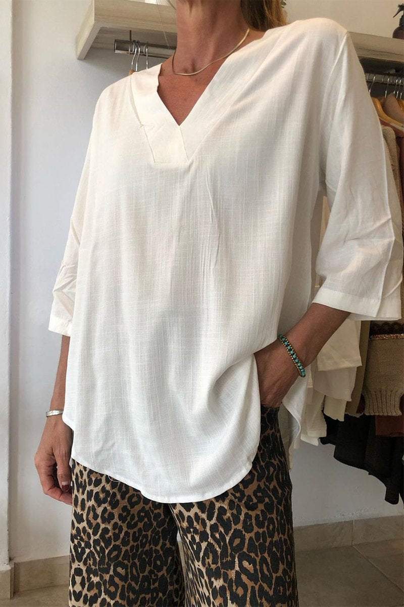 New Women's Casual Collar Solid Color Women's T-shirt