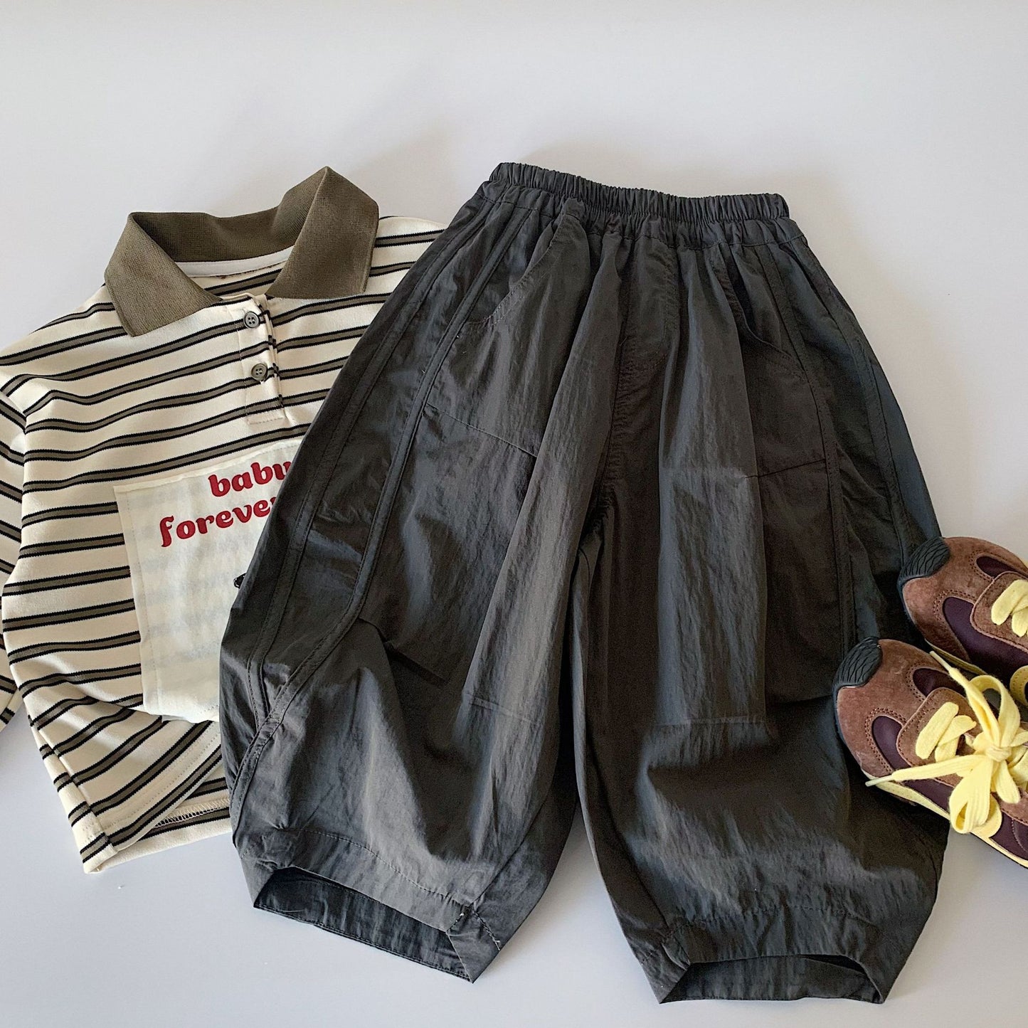 Children's Boy Spring Korean Style Loose Casual Boys Solid Color Trousers Children's Pants