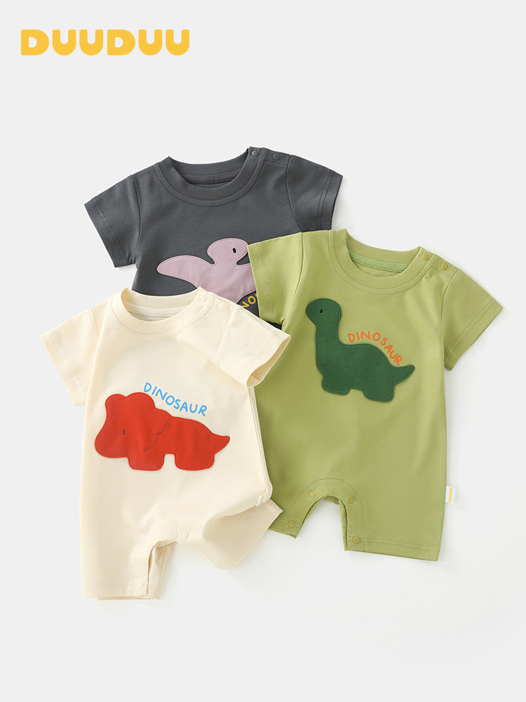 Dinosaur Jumpsuit Summer Male Female Clothes Short Sleeve Class Jumpsuit, Climbing Suit