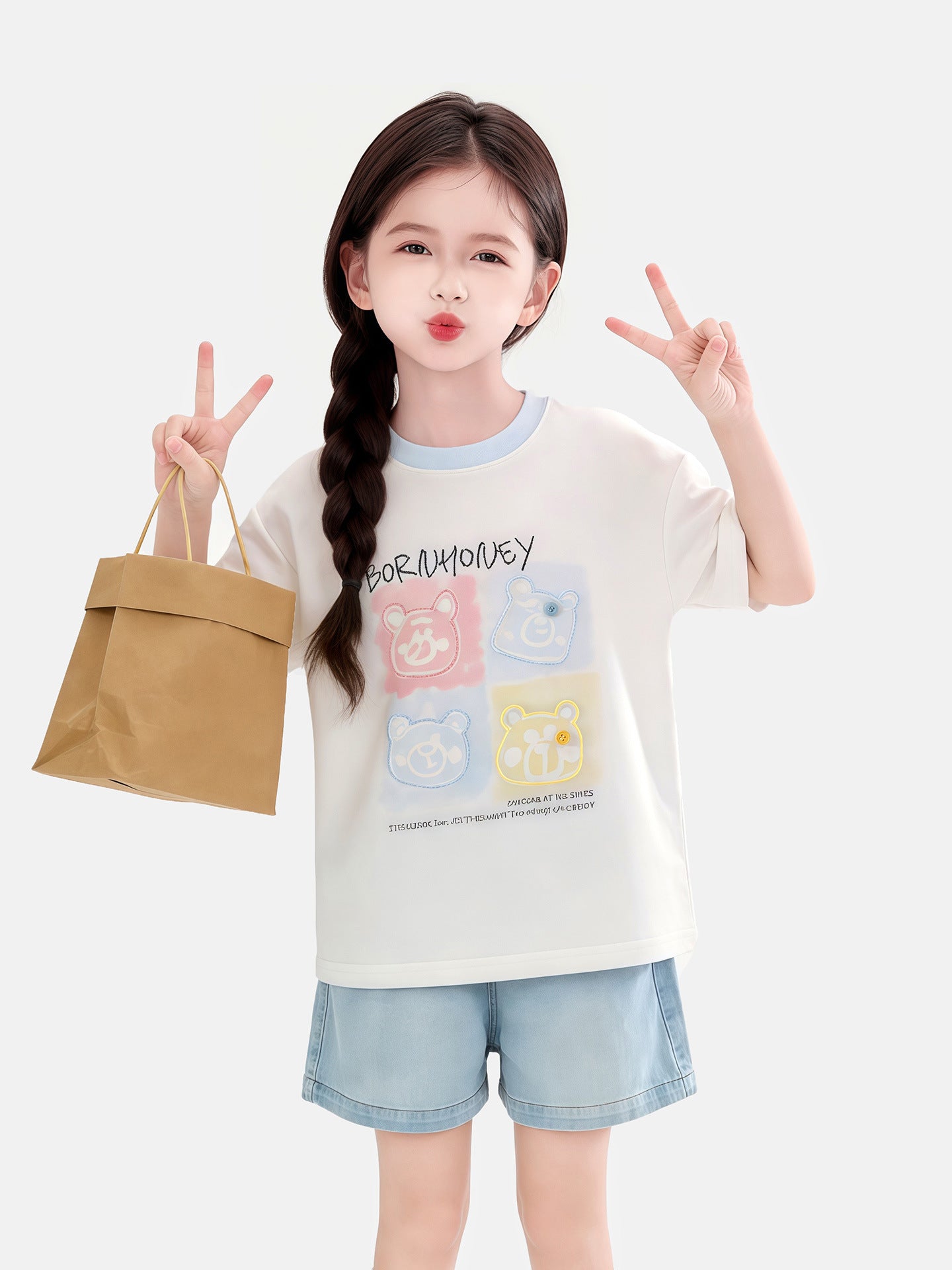 Children's Short-sleeved Summer Western Style Half Sleeve Clothes Teens Children's T-shirt