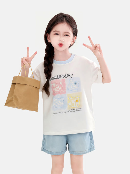 Children's Short-sleeved Summer Western Style Half Sleeve Clothes Teens Children's T-shirt