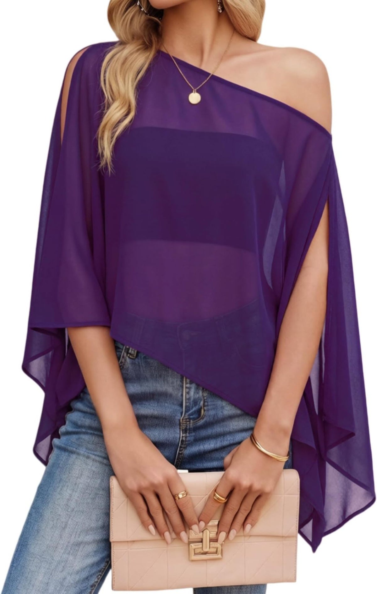 Women's Batwing Sleeve Sun Protective Loose Slimming Tops