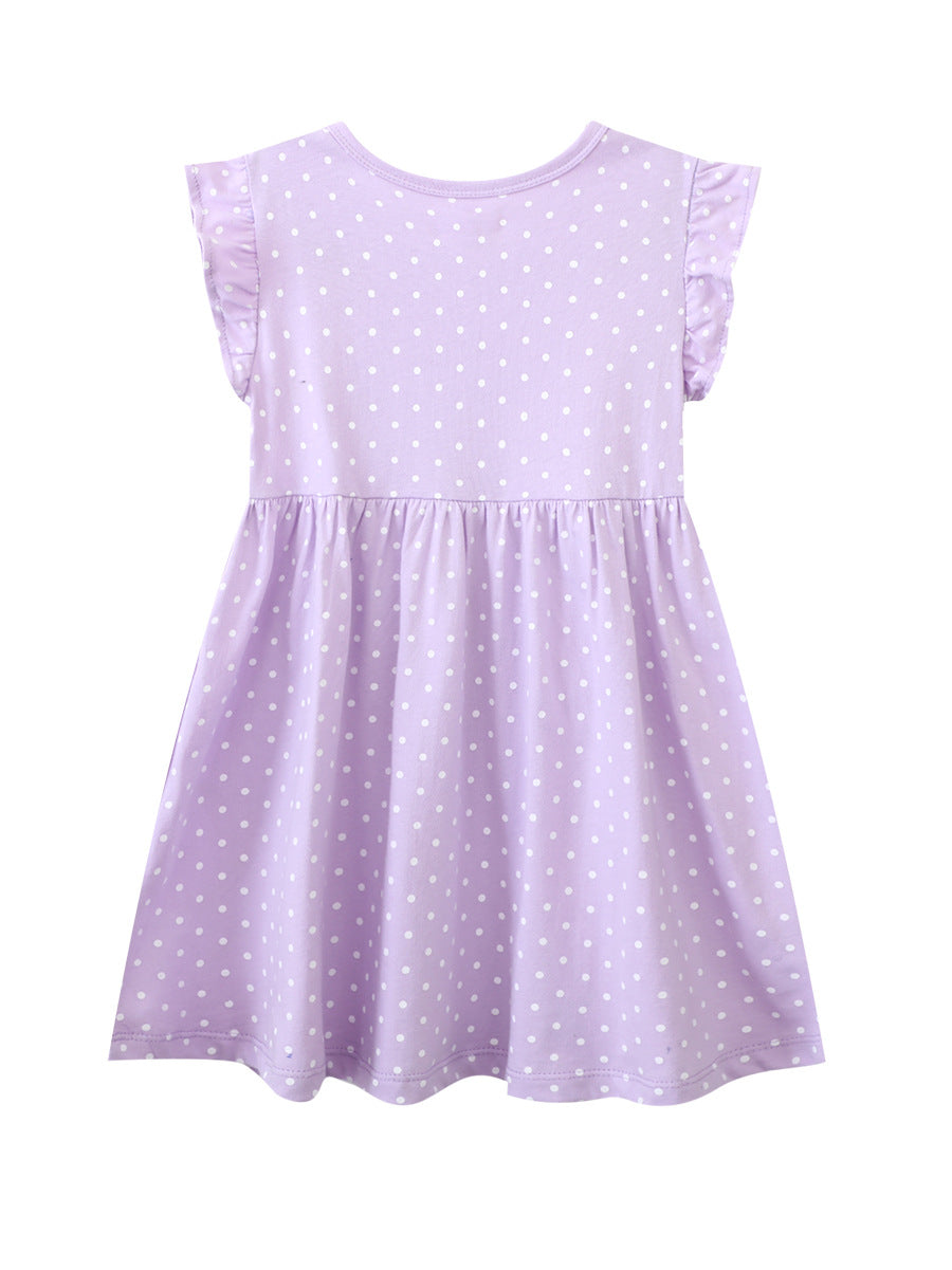 Short-sleeved Summer Unicorn Pattern Fashion Princess Children's Dress