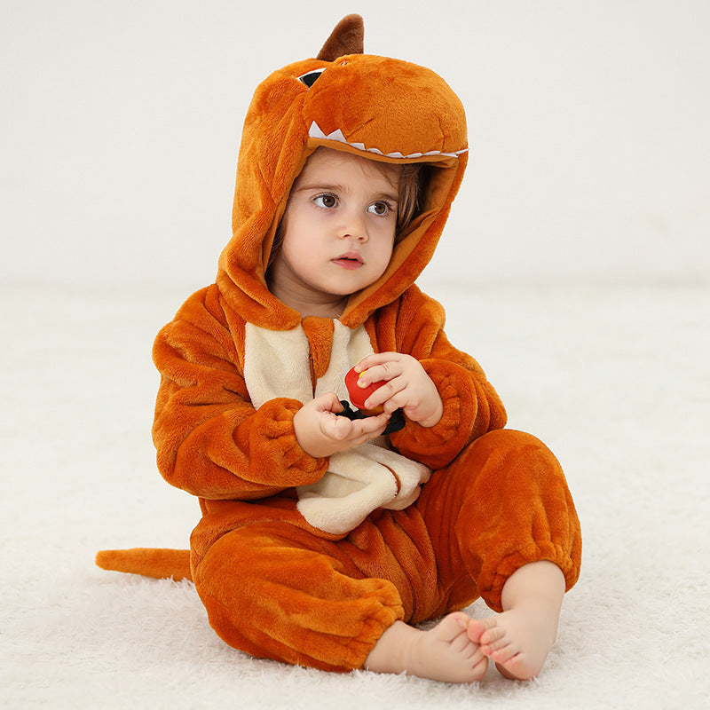 Children's Flannel Romper Pajamas Class Animal Jumpsuit Jumpsuit, Climbing Suit