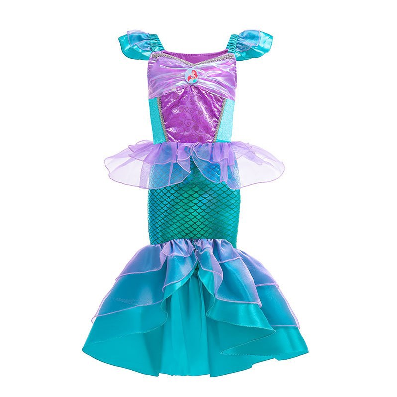 Children's Mermaid Princess Sequined Fishtail Performance With Suspenders Children's Dress