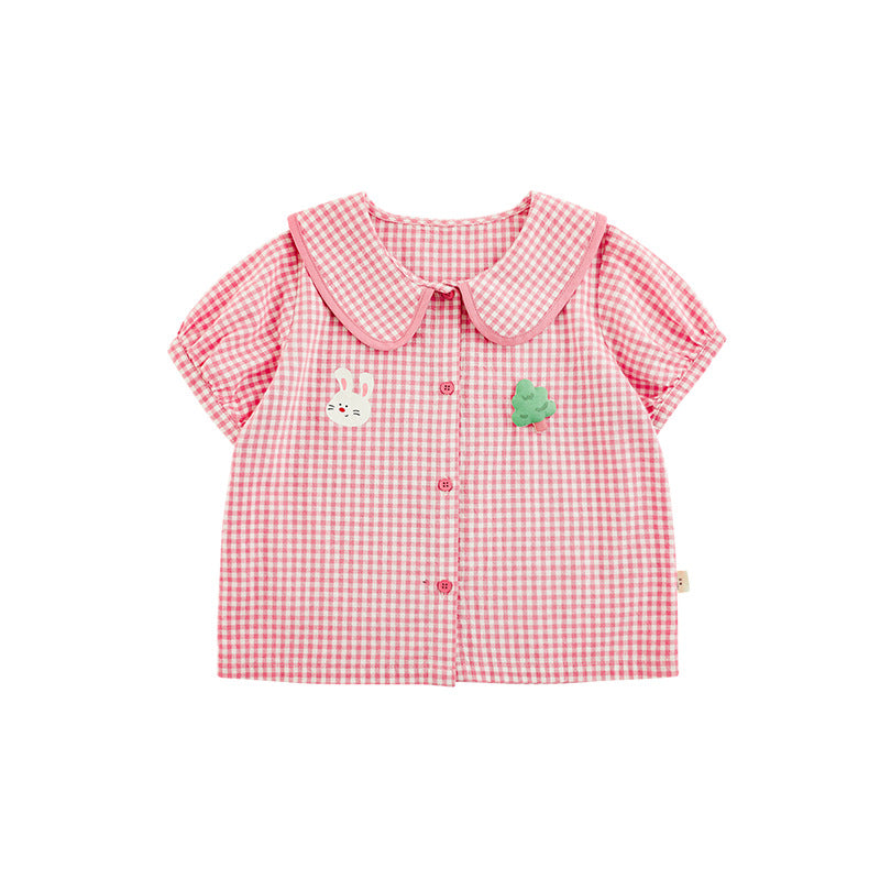 Children's Farm Mania Series Summer Yarn-dyed Plaid Children's Suit