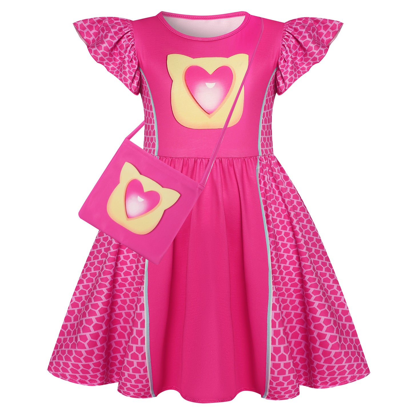 Children's Super Cat Flying Sleeves A- Line Children's Dress