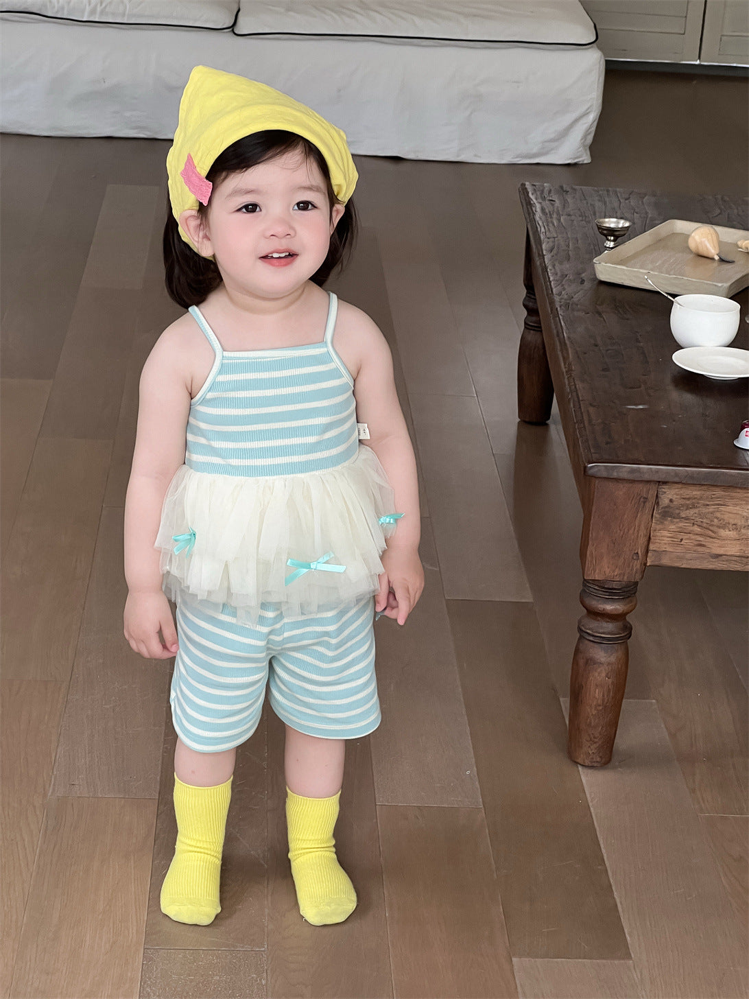Children's Summer Two-piece Sling Thin Clothes Korean Children's Suit