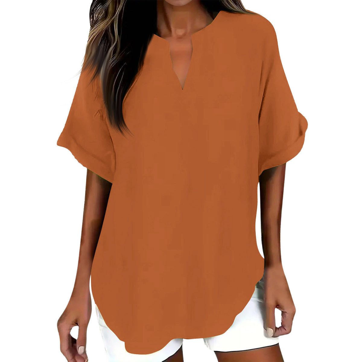 Women's Fashion Loose Shirt Casual Cotton Linen Blouse