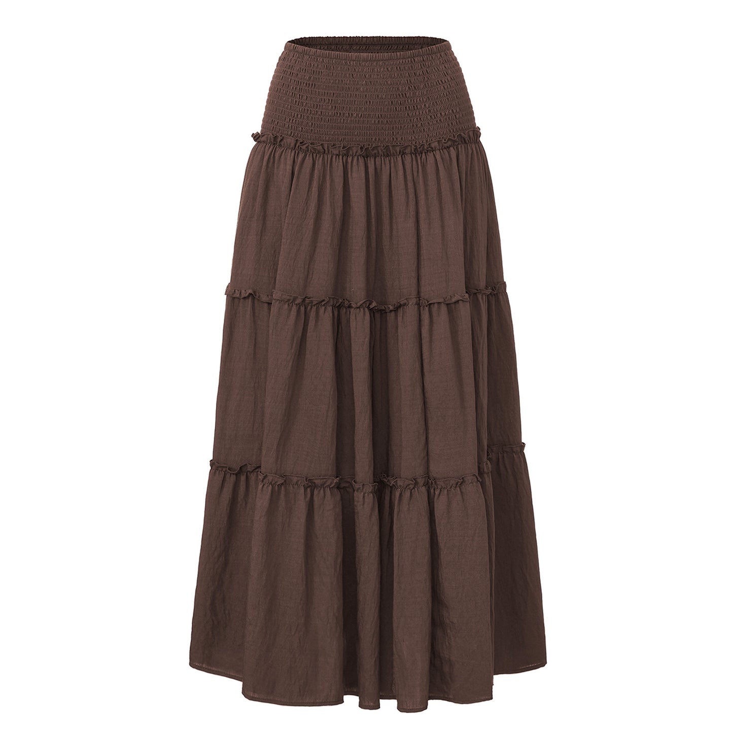 Women's With Lining Wooden Ear Wrinkle Cotton Skirts