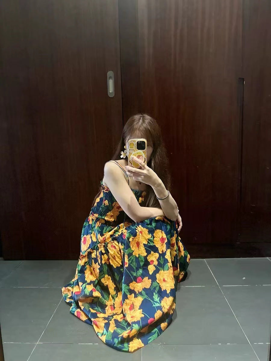 Children's Short-sleeved Shirt Wear Summer Flower Print Loose Design Niche Parent-child Outfit